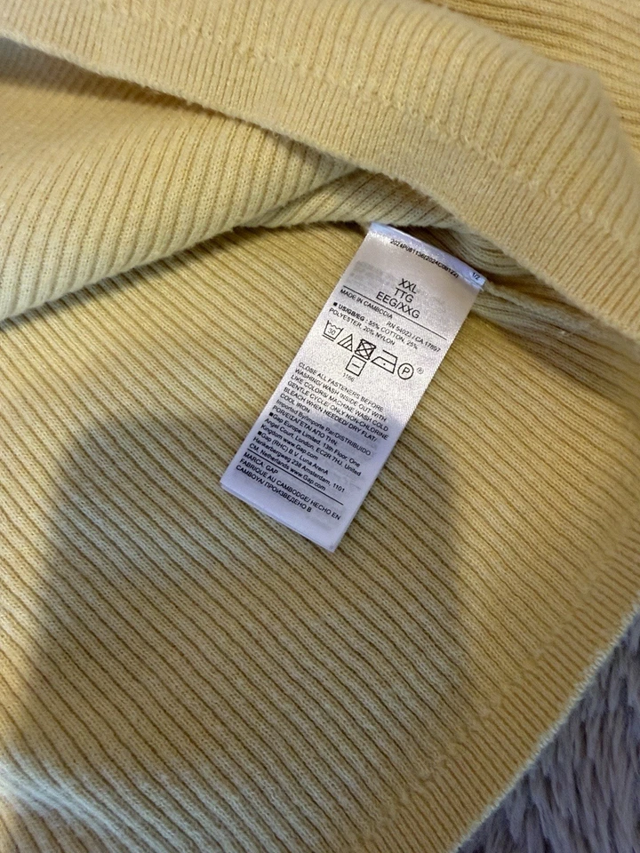 Cárdigan cuello amarillo Gap talla XXL Foto 4 de 4