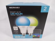 BRAND NEW Merkury Innovations Smart Wi-Fi LED Color White A21 Bulbs 2-Pack