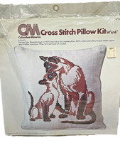NEW 2 Siamese Cats Columbia Minerva Cross Stitch Pillow Kit 14x14 1976 Sealed