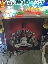 vintage 2001 Budweiser motorcycle metal sign 30 x 30! rare!!