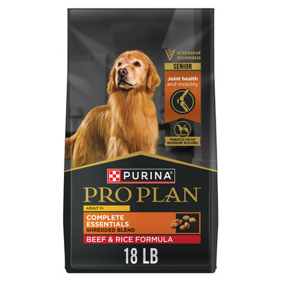 Purina Pro Plan Senior Dog Food 7 Plus Shredded Blend Beef And Rice Formula Dry
