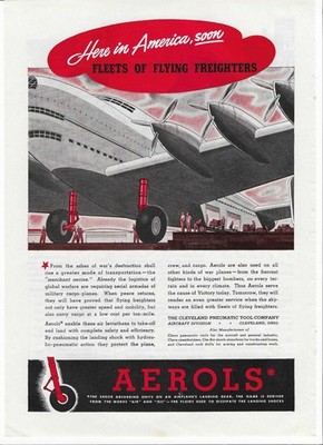 Aerols Fleets of Flying Freighters Airplanes Landing Gear 1942 Print Ad