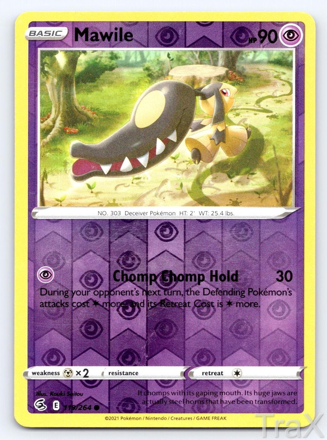 Mawile 119/264 Reverse Holo Fusion Strike Pokemon MP Common
