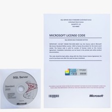 Microsoft SQL Server 2022 Standard Unlimited Cores  unlimited CALs License DVD