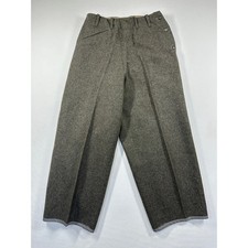 Vtg Military WWII 1940 Swedish Field Trousers 100 Wool Side Crown Buttons Sz 30