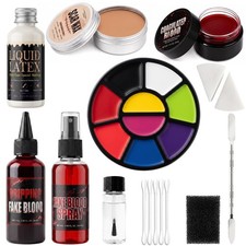 9-Color SFX Makeup Kit Liquid Latex Scar Wax Blood Spray Halloween Costume