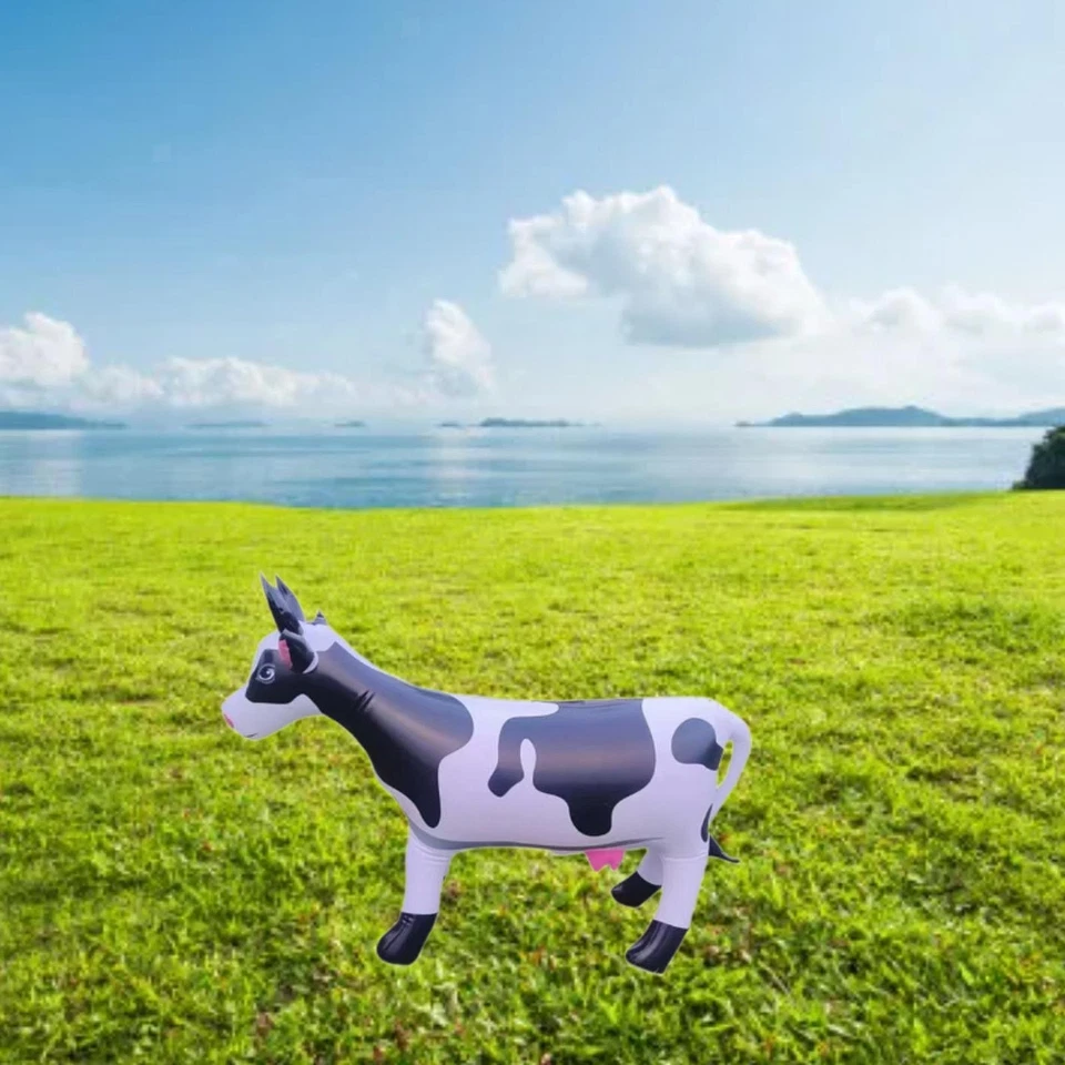 Bonito brinquedo inflável animal fazenda animal PVC vaca grande brinquedo balão para - Imagem 4 de 4