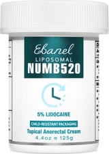 Ebanel 5 Lidocaine Numbing Cream, Pain Relief Burn Itch Cream, Maximum Streng...