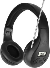 FM Portable Radio, Stereo Headset with LCD, over Ear Foldable, Pocket Conference
