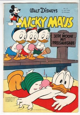 Micky Maus 1958 Nr. 27 altes Original mit loser Beilage SOS Kinderdorf !