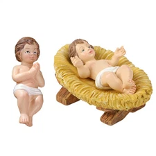 Baby Jesus Manger Resin Figurine Nativity Small Infant Sculpture Religious Gift