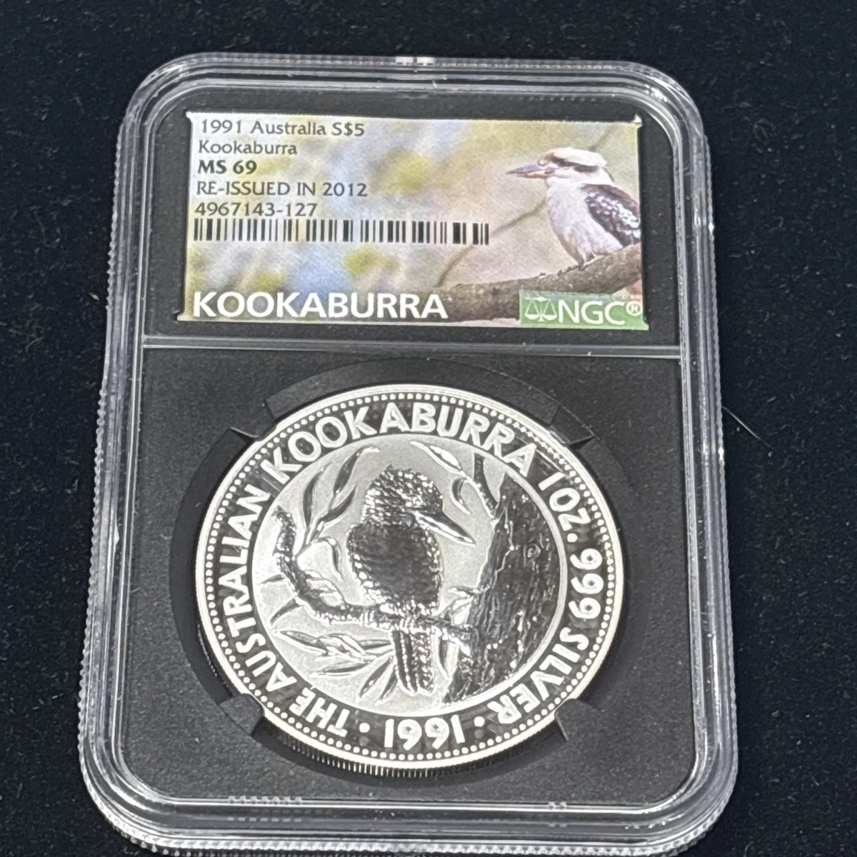 Australian Kookaburra MS 69 Graded 1 oz Precious Metal Content per