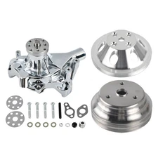 High Volume Long Water Pump & Pulley+Crankshaft 1/2 Groove For Chevy SBC 350 LWP
