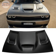 Fits 2008-2023 Dodge Challenger Hellcat Style Hood W Vented Bezels Aluminum Fits 2008-2023 Dodge Challenger Hellcat Style Hood W Vented Bezels Aluminum