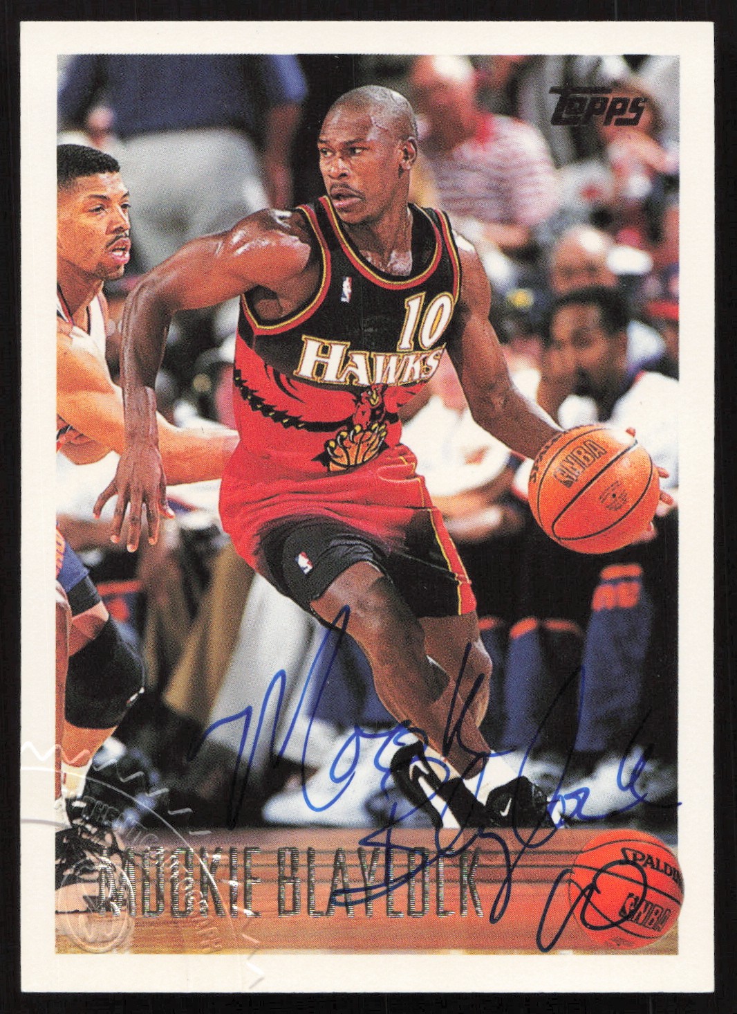 Mookie Blaylock Autographed 1996-97 Topps Card #55 Atlanta Hawks