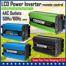 5000w 4000w 3000w Power Inverter Pure Sine Wave USB 12V 24V-110V 4AC 50Hz/60Hz