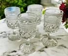 VINTAGE 1960’s ANCHOR HOCKING WEXFORD USA Clear 5 3/8" Wine /Juice Glasses - 4