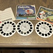 Viewmaster 3 Reel Set Cinderella 16 Page Color Booklet Disney Production
