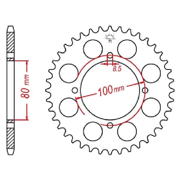 For Suzuki GZ250 2006 JT Sprockets JTR819/2.41 Rear High Carbon Steel Sprocket Foto 3 de 3