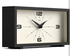 JONES CLOCKS® Odeon Desk Clock | Modern Rectangular Design | Black | Stylish Ret