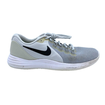 Womens 9.5 Nike Lunar Apparent Running Shoes Gray Black White 908998-101 Mesh