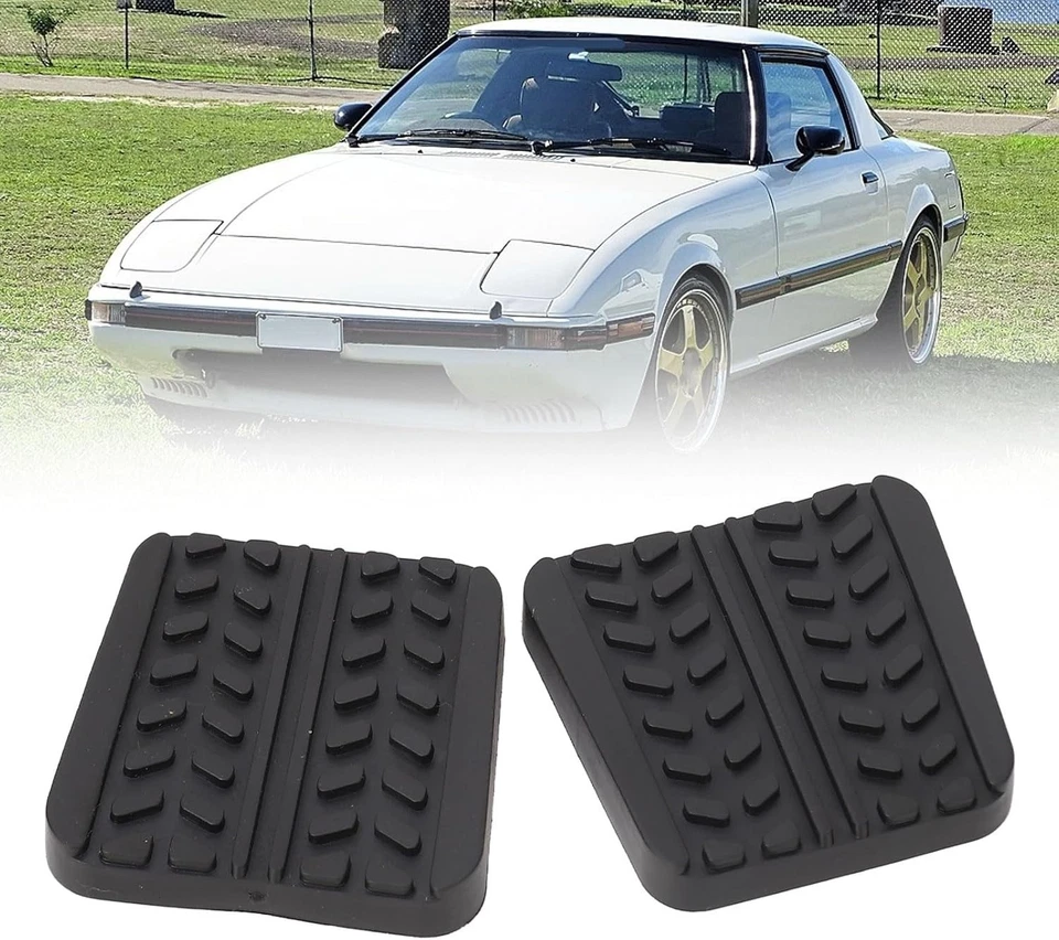 2X Brake Clutch Pedal Pad Covers Fit for Mazda 323 626 929 B2200 B2600 MX-6 RX-7 - Image 2 of 4