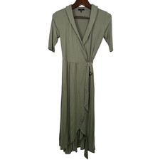 Quince Sage Green Tencel Jersey Midi Wrap Dress Size Small