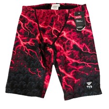 TYR Boys Mens NWT Synopsis Jammer Red/Black Swimwear Swimsuit Size 30. SKU 231
