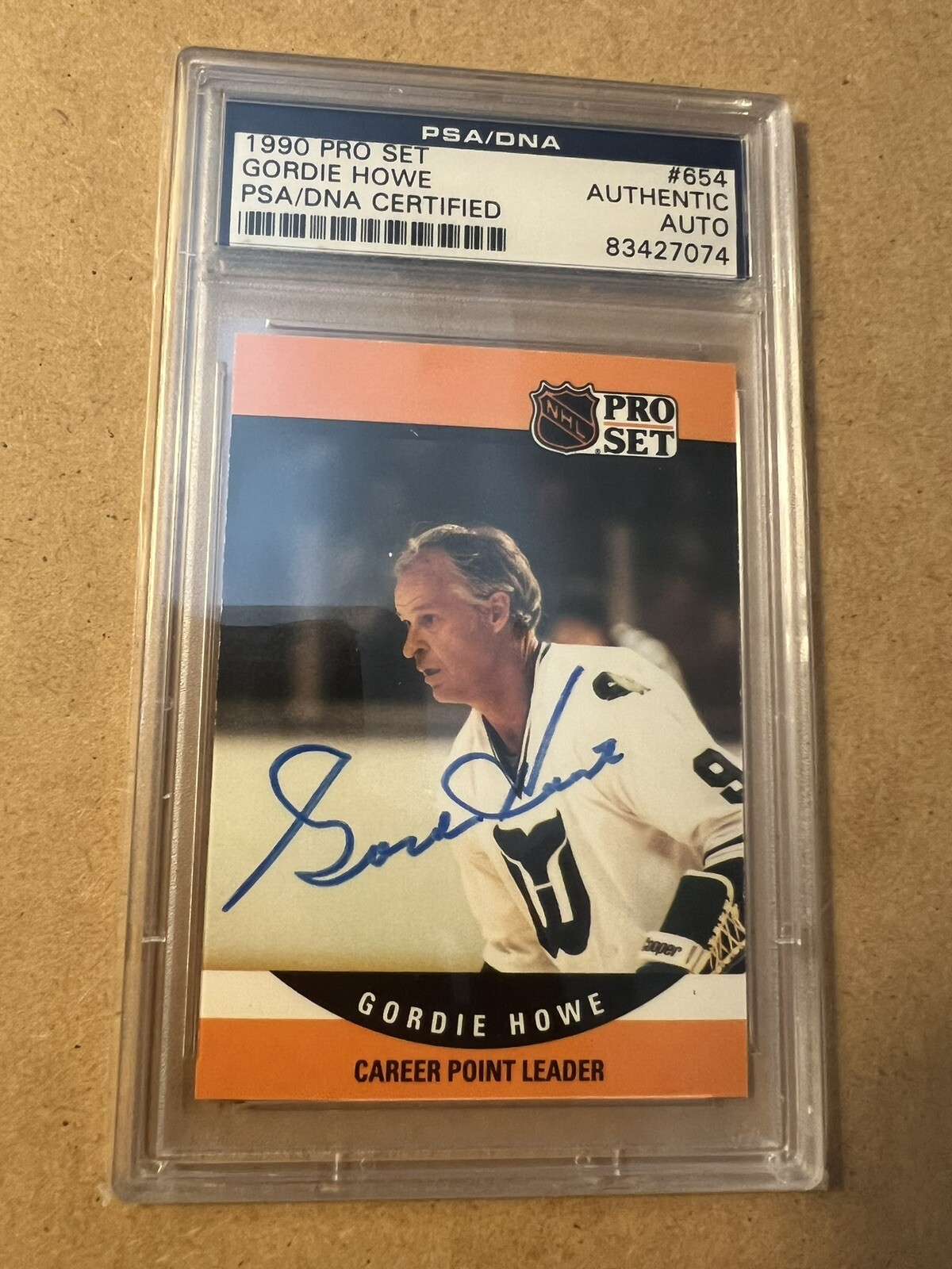 1990 Pro Set Hockey #654 Gordie Howe Auto Autograph Signed Card PSA/DNA