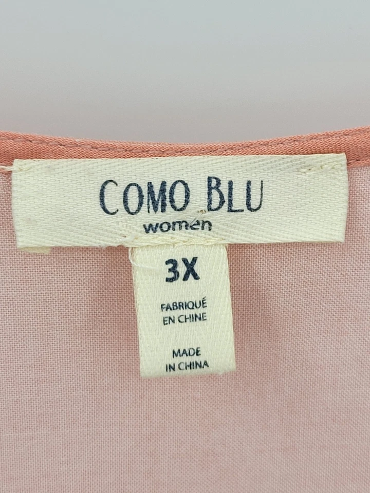 Blusa boho artística patriótica tie dye roja blanca azul tallada roja plus de Como Blu Top para mujer Foto 3 de 4