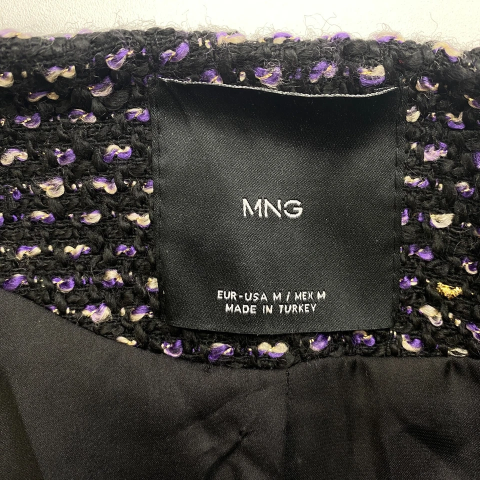 Mango Mng Mujer Negro Corto Chaqueta Americana Talla M - Imagen 4 de 4