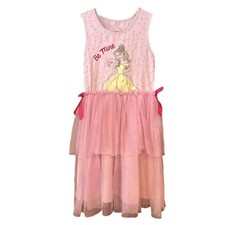 Disney Princess Belle Be Mine Girl's Pink Tulle Sleeveless Dress NWT