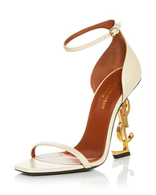 Saint Laurent Opyum YSL sandalo con cinturino alla caviglia in vero beige 1543 taglia 38 8Us