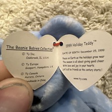 RARE TY Beanie Baby - 1999 Holiday Teddy RARE with errors