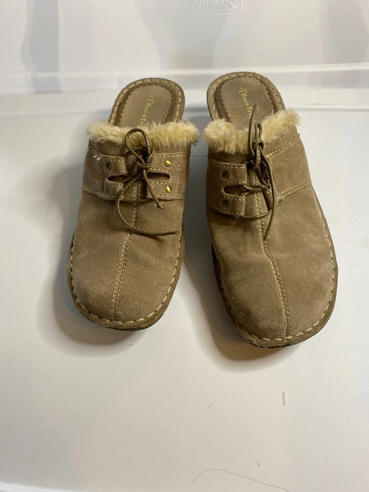 Zuecos de piel sintética de cuero negro sin cordones Bare Traps Ellina para mujer talla 6 Foto 2 de 4