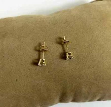 SPARKLY 14K YELLOW GOLD 1 CT TW DIAMOND SCREWBACK STUD EARRINGS