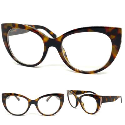 Women's Oversized Retro Cat Eye READING Eye Glasses Readers Tortoise Frame +1.25