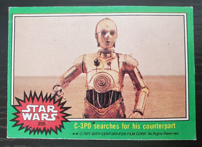 Topps - スケッチカード Topps Star Wars C-3PO 1977 Topps Star Wars Card #207 Series 4 Green Border C-3PO