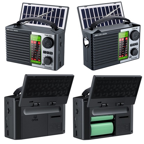 Radio Solar con Linterna y Altavoz BT Portátil AM FM SW Radio Radio de Emergencia - Imagen 3 de 11