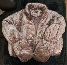 Grey Velvet Bomber Jacket Size 14