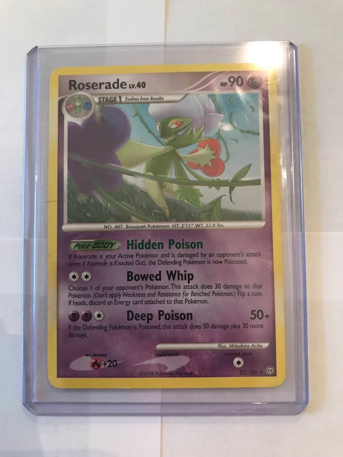 Pokemon Card - Roserade 23/100 - Stormfront - Near Mint (HQ scan inside)