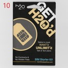 Set Of 10 H2O Wireless Sim Starter Kits