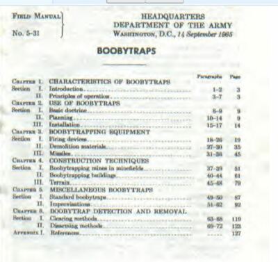 FM5-31 Boobytraps Department of Army Book Vietnam Reprint FM5-31 Boobytraps Department of Army Book Vietnam Reprint