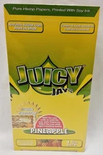 1 Box JUICY JAY'S  1 1/4 Rolling Papers Pineapple 24 Packs Free Shipping