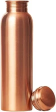 34oz Pure Copper Water Bottle - Handmade w/ Smooth Finish - Ayurvedic Health