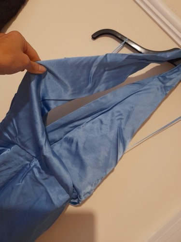 ZARA Blue Dress With Open Back Satin Finish size M 💕 BNWT ref 7744/431 - Picture 4 of 5