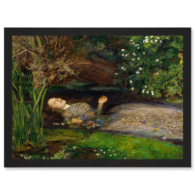John Everett Millais Ophelia Cropped A4 Framed Wall Art Print