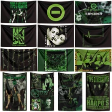 Type O Negative Heavy Rock Metal Band Flag Banner Wall Tapestry + Brass Grommets