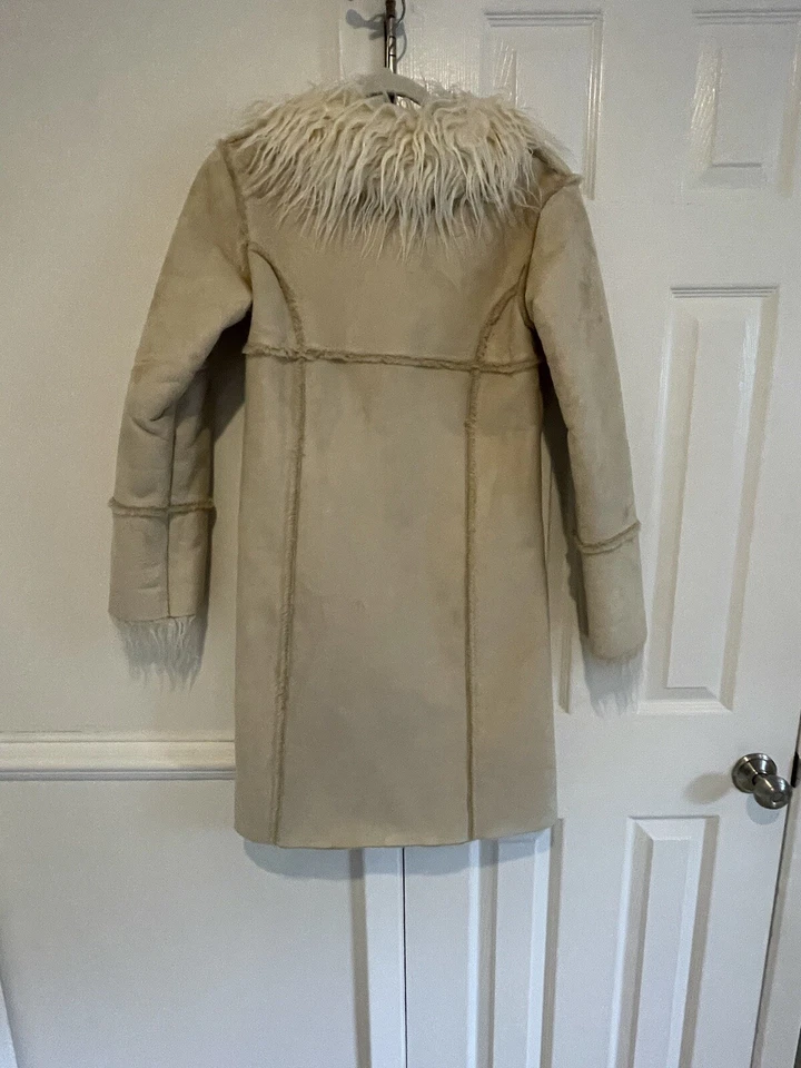 Chaqueta Abrigo Blanc Noir Imitación Piel Gamuza Penny Lane Y2K Foto 3 de 4