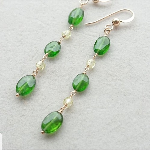 Green Chrome diopside gemstone 925 sterling silver handmade earring jewelry gift - Picture 2 of 8